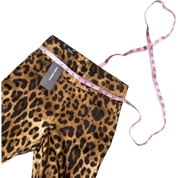 NWT Dolce & Gabbana AUTHENTIC Leopard Stretch Silk HR Skinny Pants Sz EU 40 US 2 - Picture 8 of 13